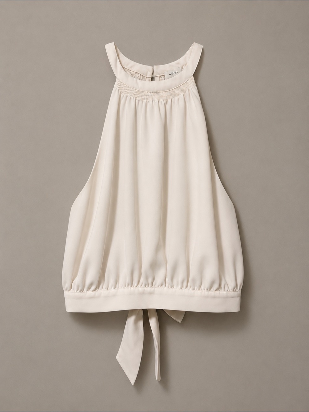 Aritzia Wilfred Ivory Halter Tie- back Blouse- Size XS